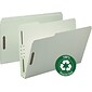 Smead 100% Recycled Heavy Duty Pressboard Classification Folder, 2" Expansion, Legal Size, Gray/Green, 25/Box (20004)