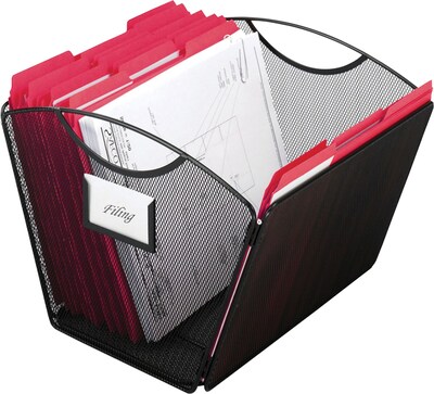 Safco Onyx Mesh Desktop Tub File, Letter Size, Black (2162BL)