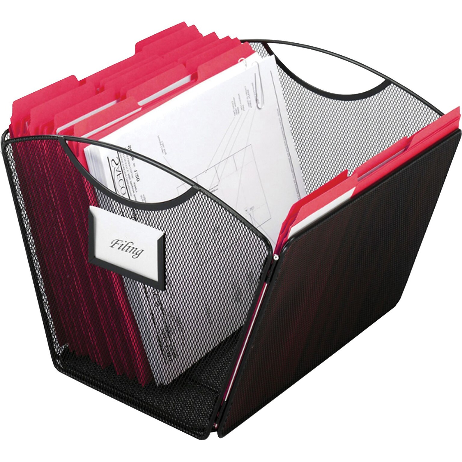 Safco Onyx Mesh Desktop Tub File, Letter Size, Black (2162BL)
