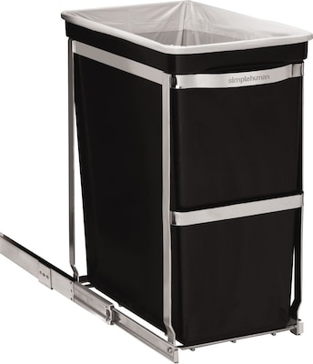 simplehuman Pull-Out Trash Can, Black, 8 Gal. (CW1124)