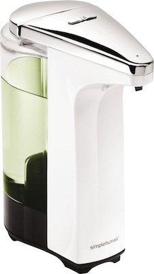 simplehuman Universal Automatic Hand Soap Dispenser, Stainless Steel/White (ST1018)