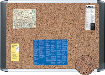 MasterVision® 24(W) x 18(H) Earth Cork Board, Silver Frame, Each