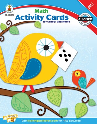 Carson-Dellosa Math Activity Card for School and Home Workbook, Grade K