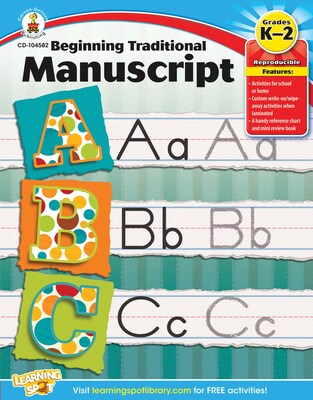 Carson-Dellosa Beginning Traditional Manuscript, Workbook