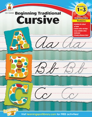 Carson-Dellosa Beginning Traditional Cursive, Workbook