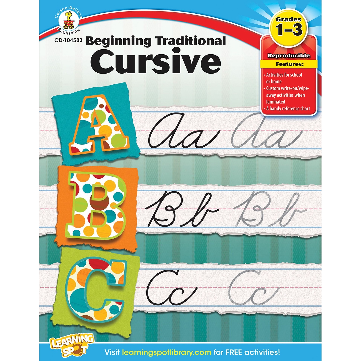 Carson-Dellosa Beginning Traditional Cursive, Workbook