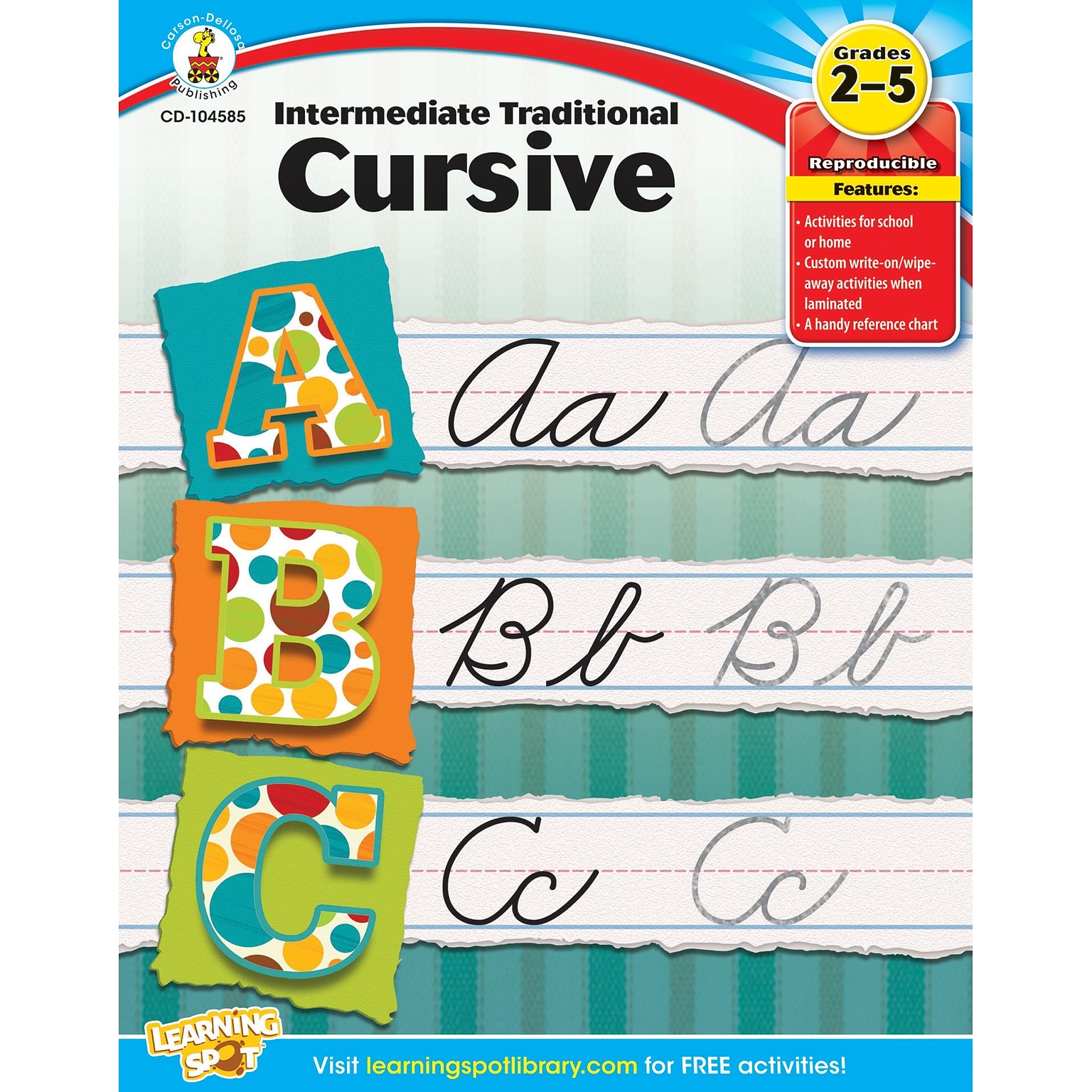 Carson-Dellosa Intermediate Traditional Cursive, Workbook