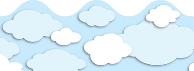 Carson-Dellosa 36 x 2.25 Scalloped, Clouds Borders 13 Strips (108135)
