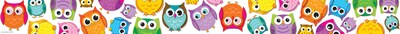 Carson-Dellosa 36 x 3 Straight, Colorful Owls Borders 12 Strips (108176)