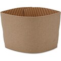 Genuine Joe Protective Corrugated Cup Sleeves, Brown, 50/Pack