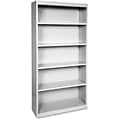 Lorell Fortress Series 5-Shelf 72 Bookcase, Light Gray (LLR41289)