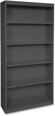 Lorell Fortress Series 5-Shelf Bookcase, 34.5W x 13D x 72H, Black (LLR41291)