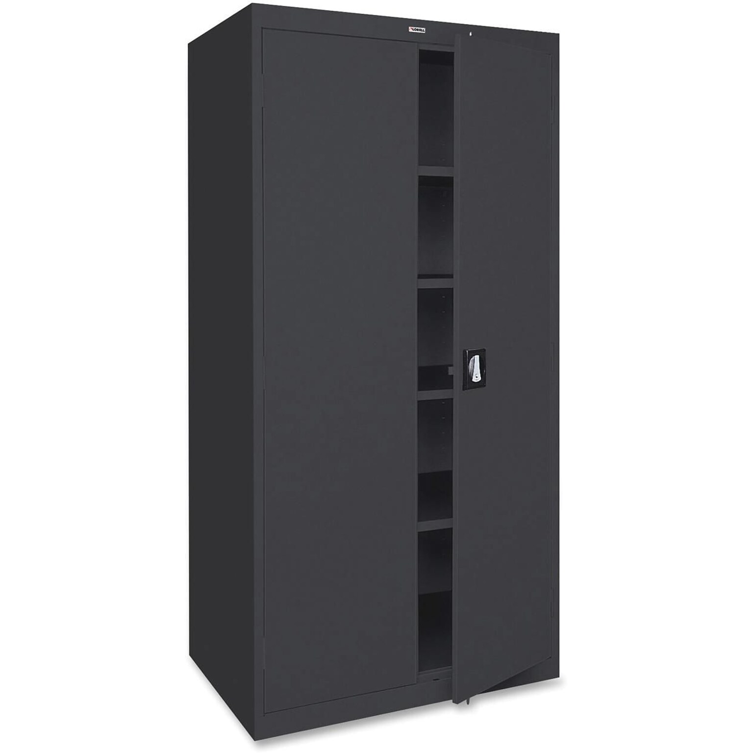Lorell Fortress Series 5-Shelf Storage Cabinet, 36W x 18D x 72H, Black (LLR41308)