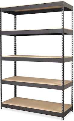 Lorell Riveted Steel Shelving, Black, 72