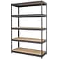 Lorell 5 Shelf Steel Shelving, 72", Black (LLR60624)