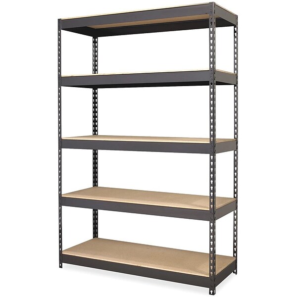 Lorell Riveted Steel Shelving, Black, 72