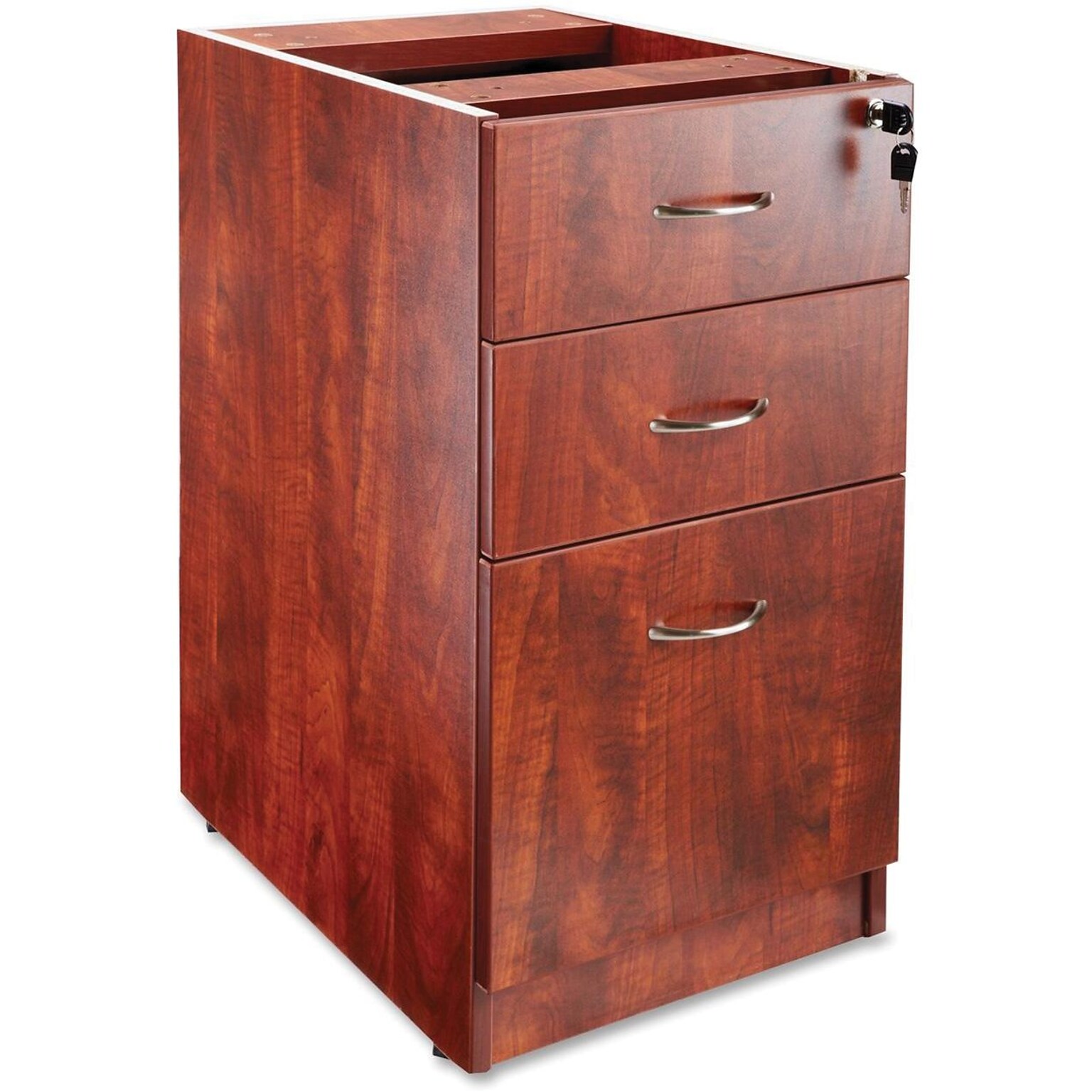 Lorell Essentials Series Fixed File Cabinet, Cherry (LLR69604)