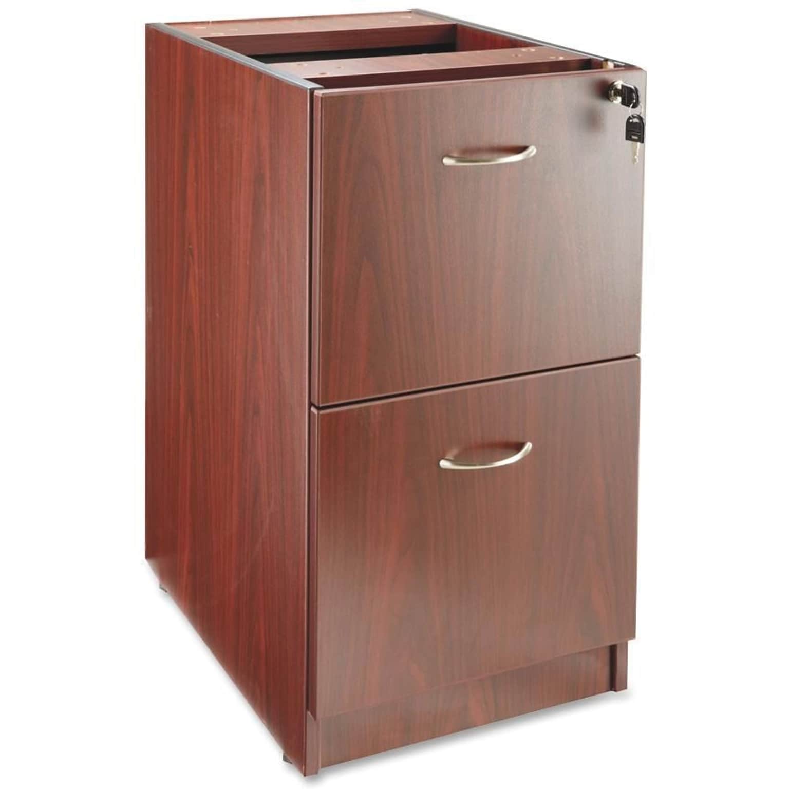 Lorell Essentials Hanging Fixed Pedestals, Mahogany