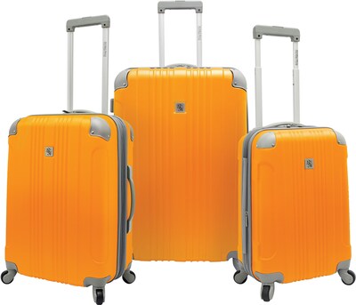 Beverly Hills Country Club BH6800 Malibu 3-Piece Hardside Spinner Luggage Set, Orange