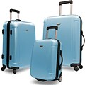 Travelers Choice® TC2400 FREEDOM 3-Piece Hard-Shell Spin/Rolling Travel Luggage Set, Arctic Blue