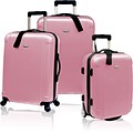 Travelers Choice® TC2400 FREEDOM 3-Piece Hard-Shell Spin/Rolling Travel Luggage Set, Dusty Rose