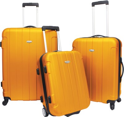 Travelers Choice® TC3900 Rome 3-Piece Hard-Shell Spin/Rolling Luggage Set, Orange