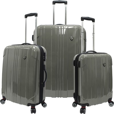 Travelers Choice® TC8000 Sedona 3-Piece Expandable Spinner Luggage Set, Pewter