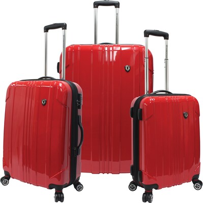 Travelers Choice® TC8000 Sedona 3-Piece Expandable Spinner Luggage Set, Red