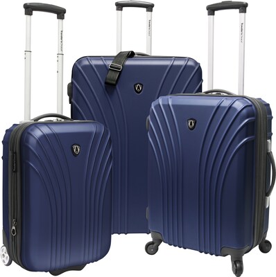 Travelers Choice® TC8500 Cape Verde 3-Piece Hardsided Ultra Lightweight Luggage Set, Navy