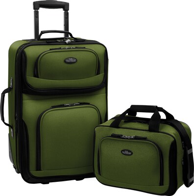 U.S.® Traveler US5600 Rio 2-Piece Expandable Carry-On Luggage Set, Green