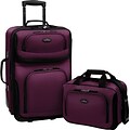 U.S.® Traveler US5600 Rio 2-Piece Expandable Carry-On Luggage Set, Purple