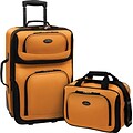 U.S.® Traveler US5600 Rio 2-Piece Expandable Carry-On Luggage Set, Mustard