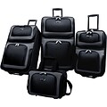 U.S.® Traveler US6300 New Yorker 4-Piece Luggage Set, Black