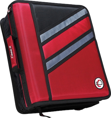 Case-it The Z 1.5-Inch D 3-Ring Zipper Binder, Red (Z-176-Red)