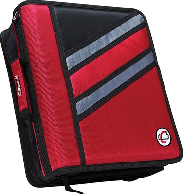 Case-it The Z 1.5-Inch D 3-Ring Zipper Binder, Red (Z-176-Red)