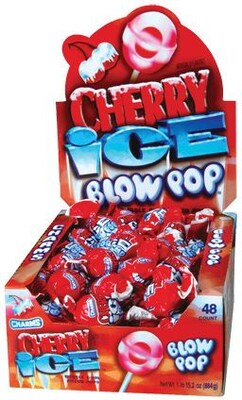 Charms Blow Pop Cherry Ice Lollipops, 48 Pieces (209-00124)