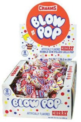 Charms Blow Pop Cherry Lollipops, 48 Pieces (209-00122)