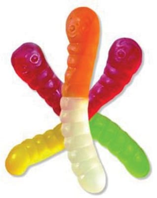 Mini Fruit Gummy Worms, 5 lb. Bulk