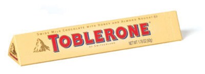 Toblerone Swiss Milk Chocolate Bar, Honey and Almond Nougat, 3.52 oz. Bars, 20/Box (KFI000702210054)