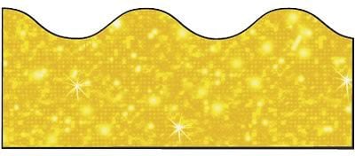 Trend Enterprises® Pre-kindergarten - 9th Grades Scalloped Terrific Trimmer, Yellow Sparkle