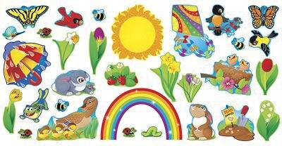 Trend Enterprises Spring Things Bulletin Board Set, 31 pieces (T-8171)