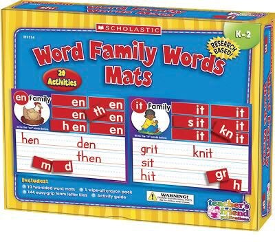 Teachers Friend Early Skills Mats, Word Family