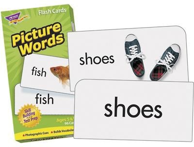 Trend Enterprises Picture Words Flash Cards, Grades Kindergarten - 2nd