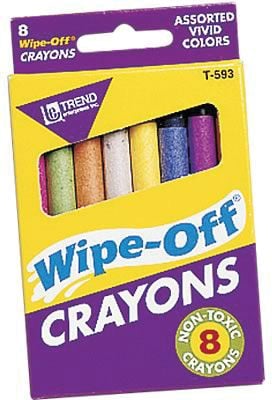 Trend Jumbo Wipe-Off Crayons, 8/Box (T-591)