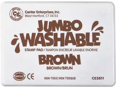 Center Enterprises Jumbo Washable Stamp Pad, Brown Ink (CE-5511)