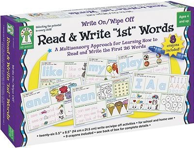 Assorted Publishers Key Education Write On/Wipe Off Cards, Read & Write 1st Words, 34 Cards/Set (KE8