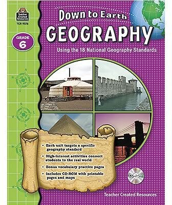Teacher Created Resources Down to Earth Geography Books, Grade 6