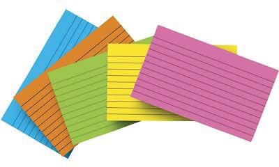 Top Notch Teacher Products® Brite Assorted Lined Index Card, 3" x 5" (TOP362)