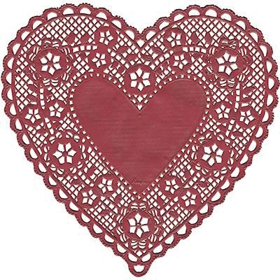 Hygloss® Heart Paper Lace Doilies, 6, Red