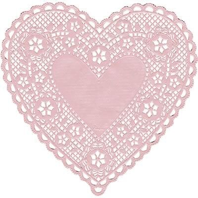 Hygloss Doilies, 6 Pink Hearts